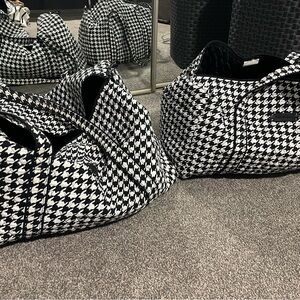 Vera Bradley Black and White Houndstooth Duffle Bag Set